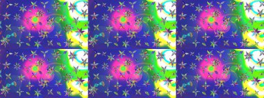 Üzerinde gelincikler ve vadi zambakları olan renkli çiçek desenli nakış deseni. Tekstil tasarımı için mavi renkli geleneksel halk çiçekleri buketi.