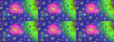 Sanat çiçeklere ilham verir ve arka planda izler bırakır. Mavi el çizimi desen. Karalama çiçekleri çizim kalıbı. Raster deseni.