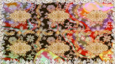 Raster altın pürüzsüz desen. Kahverengi renklerde pürüzsüz desen. Kusursuz altın desenli bukleler. Doğu tarzında altın elementler arabesk.