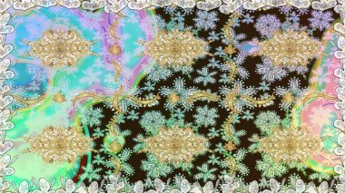 Şam, tasarım için kusursuz desen. Tarafsız renklerde, altın elementli pürüzsüz desen.