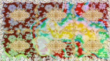 Klasik klasik klasik arka plan. Geleneksel oryantasyon süsü. Altın elementlerle nötr renklerde altın desen. Kusursuz klasik raster altın desenli.