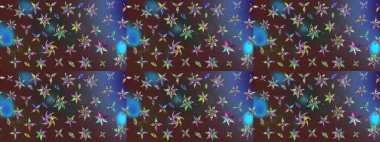 Raster illüstrasyonundaki çiçek desenli çizim. Kahverengi renkte çiçekler.