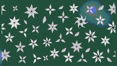 Üzerinde gelincikler ve vadi zambakları olan renkli çiçek desenli nakış deseni. Tekstil tasarımı için yeşil renkli geleneksel halk çiçekleri buketi.