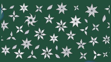 Düz Çiçek Elementleri Tasarımı. Renkli Bahar Teması eskiz kalıbı. Yeşil renkli çiçekler. Çiçekle çizim deseni.