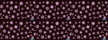 Çiçek desenli eskiz. Gömlek baskısı için çiçek boyası. Kahverengi renkte çiçekler.