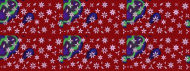 Raster güzel kumaş deseni çiziyor. Çiçek deseni. Düz Çiçek Elementleri Tasarımı. Renkli Bahar Teması çizim şablonu.