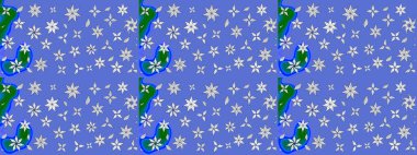 Çiçek desenli çizim. Renkli Bahar Teması eskiz kalıbı. Düz Çiçek Elementleri Tasarımı. Asya tekstil tarzında. Raster illüstrasyonu. Mavi renkte çiçekler.