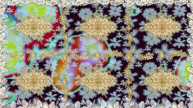 Geleneksel oryantasyon süsü. Klasik klasik klasik arka plan. Kusursuz klasik raster nötr ve altın desenli.