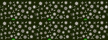 Çiçek ve yapraklı karalama şeklinde Raster çiçek deseni. Gri renklerde bahar çiçekleri. Raster illüstrasyonu.