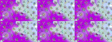 Desen, çizim, çiçek sınırı. Çiçek çelengi. Kıvırcık, parlak örgü. Eski moda arka plan. Raster illüstrasyonu. Güzel, pürüzsüz kumaş, tuval..