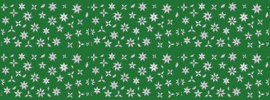 Yeşil renkli çiçekler. Düz Çiçek Elementleri Tasarımı. Raster illüstrasyonundaki çiçek desenli çizim. Renkli Yaz Teması çizim şablonu.