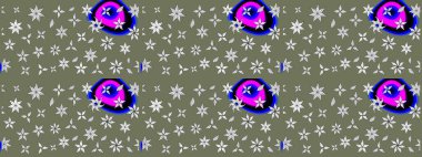 Raster. Renkli Bahar Teması eskiz kalıbı. Düz Çiçek Elementleri Tasarımı.