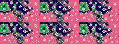 Küçük çiçekteki sevimli çiçek deseni. Raster deseni. Soyut çiçek çizim kalıbı arka planı. Raster illüstrasyonu. Pembe renklerde.