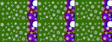 Çiçek desenli eskiz, yaz çiçekleri. Renkli Bahar Teması eskiz kalıbı. Düz Çiçek Elementleri Tasarımı. Yeşil renkte çiçekler.