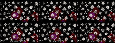 Parlak elementlerin. Çizim çiçek deseni duvar kağıdı, web sitesi arka planı, ambalaj kağıdı, davetiye, broşür, afiş veya web sitesi için kullanılabilir. El çizimi Raster illüstrasyonu.