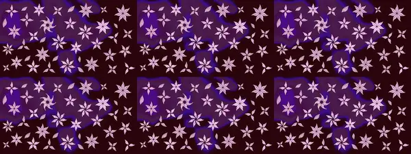 Raster hisseleri. Eskiz arkaplan modeli. Kahverengi üzerine çiçekler. Suluboya, elle çizilmiş.