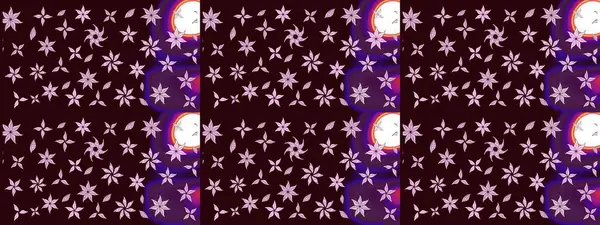 Çiçeksel fantezi tasarımı ve parlak bir arka plan çizimi. Düz Çiçek Elementleri Tasarımı. Renkli Bahar Teması çizim şablonu.