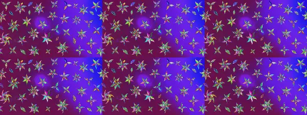 Asya tekstil tarzında. Raster illüstrasyonu. Mor renkli çiçekler. Raster illüstrasyonu. Çiçek desenini çiz.