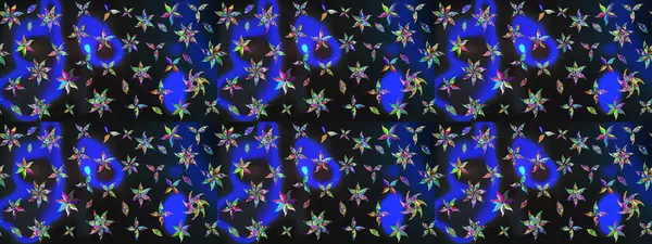 Motley illüstrasyonu. Küçük renkli çiçekler. Küçük çiçekte güzel bir desen. Moda baskıları için zarif bir şablon. Gri çiçekli bahar çiçekleri.