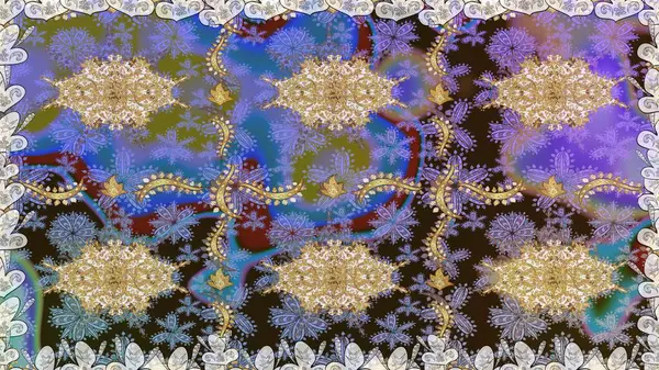 Kusursuz kıvırcık saçlar. Doğulu stil, altın elementlerle kahverengi renklerde altın desenli arabesk yapar. Raster altın desen.