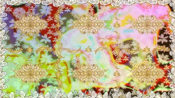 Paisleys zarif çiçek desenli arkaplan duvar kâğıdı çizimi klasik stil, modern 3D çizgili sanat eseri altın ve nötr desenli çiçek yaprakları ve süslemeleri..