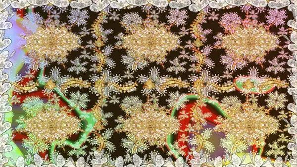 Şam, tasarım için kusursuz desen. Kahverengi renklerde, altın elementlerle pürüzsüz desen.