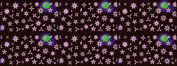 Raster illüstrasyonu. Kahverengi renkli çiçekler. Şatafatlı bahar bahçesi dokusu. Çiçek deseni. Kahverengi renkte çiçek çizimi.