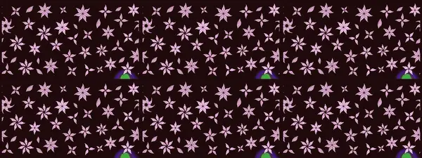 Çiçek desenli eskiz. Gömlek baskısı için çiçek boyası. Kahverengi renkte çiçekler.