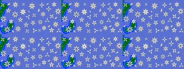 Çiçek desenli çizim. Renkli Bahar Teması eskiz kalıbı. Düz Çiçek Elementleri Tasarımı. Asya tekstil tarzında. Raster illüstrasyonu. Mavi renkte çiçekler.