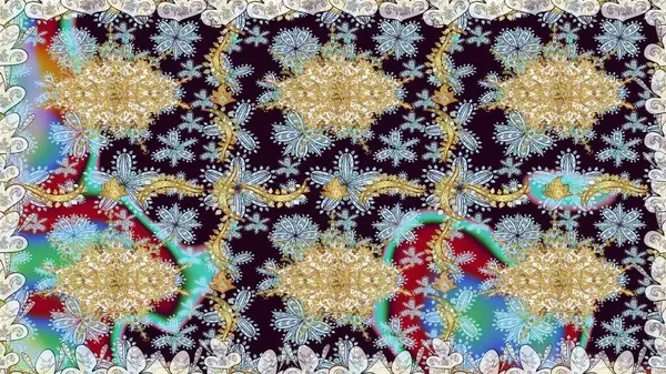 Barok tarzında kusursuz bir doğulu süsü. Raster geleneksel altın pürüzsüz desen nötr renkler üzerinde.