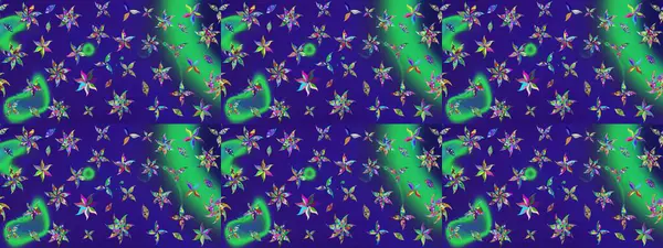 Çiçekli karalama şeklinde Raster çiçek deseni. Mavi renkli çiçekler. Yumuşak, bahar çiçekli arka plan.