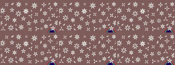 Raster illüstrasyonu. Renkli Bahar Teması eskiz kalıbı. Taslak desenli, modaya uygun kumaş deseni. Şirin çiçek elementleri. Düz Çiçek Elementleri Tasarımı.