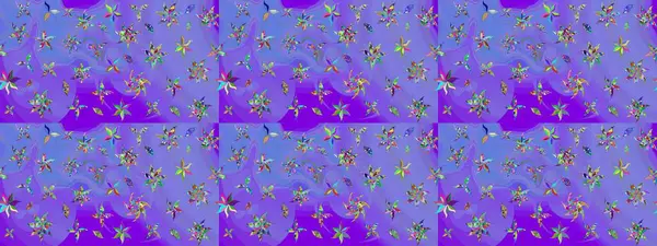 Moda baskıları için zarif bir şablon. Küçük renkli çiçekler. Motley illüstrasyonu. Küçük çiçekte güzel bir desen. Çiçekli yaz çiçekleri. Çizim.