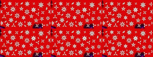 Raster illüstrasyonundaki çiçek desenli çizim. Kırmızı renkte çiçekler.