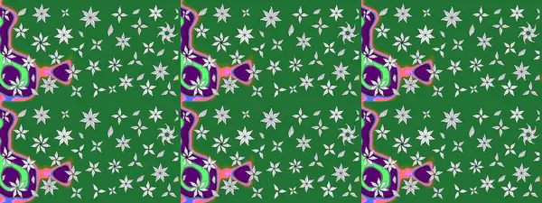 Yeşil renkli çiçekler. Düz Çiçek Elementleri Tasarımı. Renkli Bahar Teması eskiz kalıbı. Güzel çiçek deseni..