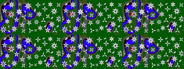 Çiçek. Yeşil renklerde. Taslak dekoratif arka plan, çiçek mandala. Raster illüstrasyonu.