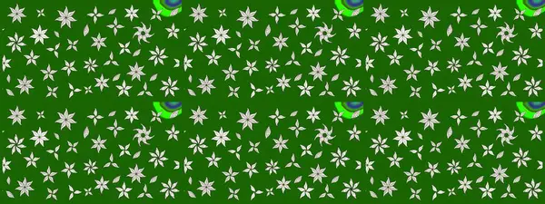 Yumuşak, yeşil renkli yaz çiçekleri. Küçük çiçekteki sevimli çiçek deseni. Raster illüstrasyonu. Raster deseni.