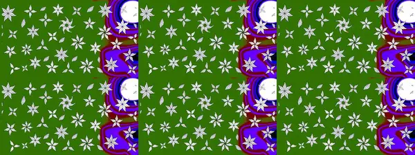 Çiçek desenli eskiz, yaz çiçekleri. Renkli Bahar Teması eskiz kalıbı. Düz Çiçek Elementleri Tasarımı. Yeşil renkte çiçekler.