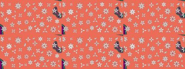 Of doodle elements. Hand drawn Raster illustration. Sketch flower pattern can be used for wallpaper, website background, wrapping paper, invitation, flyer, banner or website.