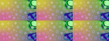 Raster - stok. Tarafsız çiçekli eskiz deseni, suluboya çiçek deseni, sevimli çiçek, duvar kağıdı, kart veya kumaş için fayanslı.