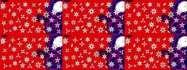 Çiçek desenli eskiz, darbeler, sıçramalar, yaz çiçekleri. Raster illüstrasyonu. Kırmızı renkte çiçekler.