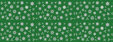 Yeşil renkli çiçekler. Düz Çiçek Elementleri Tasarımı. Raster illüstrasyonundaki çiçek desenli çizim. Renkli Yaz Teması çizim şablonu.