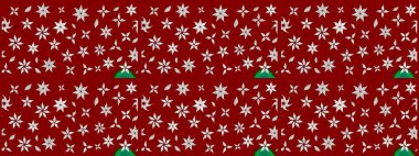 Raster illüstrasyonundaki çiçek desenli çizim. Kırmızı renkte çiçekler.