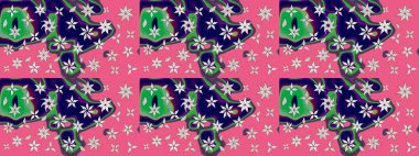 Küçük çiçekteki sevimli çiçek deseni. Raster deseni. Soyut çiçek çizim kalıbı arka planı. Raster illüstrasyonu. Pembe renklerde.