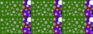 Çiçek desenli eskiz, yaz çiçekleri. Renkli Bahar Teması eskiz kalıbı. Düz Çiçek Elementleri Tasarımı. Yeşil renkte çiçekler.