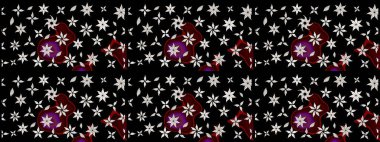 Parlak elementlerin. Çizim çiçek deseni duvar kağıdı, web sitesi arka planı, ambalaj kağıdı, davetiye, broşür, afiş veya web sitesi için kullanılabilir. El çizimi Raster illüstrasyonu.