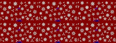 Raster illüstrasyonu. Kırmızı renkte çiçekler. Küçük çiçekte sevimli çiçek deseni var..