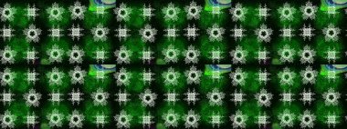 Kışın sembolü. Raster illüstrasyon kar taneleri. Güzel dekorasyon. İzole edilmiş suluboya kar taneleri yeşil, siyah ve mavi renklerde.