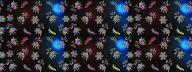 Çiçek deseni. Çiçeksiz arka plan. Şatafatlı bahar bahçesi dokusu. Raster illüstrasyonu.