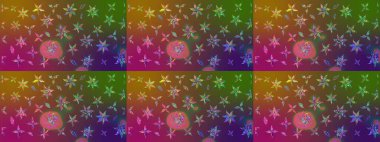 Kahverengi renkli çiçekler. Raster illüstrasyonunda çiçek deseni çizimi.